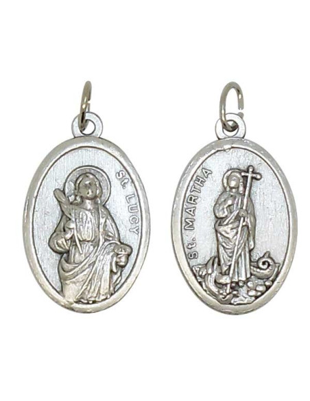 Medaglia di Santa Lucia e Santa Marta - 11 x 22 mm
