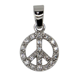 Pendentif Peace and love - Véritable Argent 925