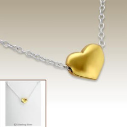 Gouden hart halsketting - Zilver 925