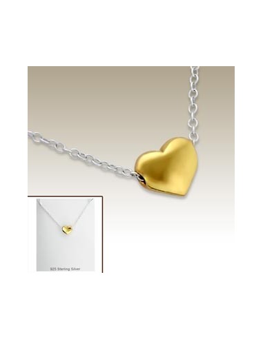 Gold Herz Halskette - Silber 925