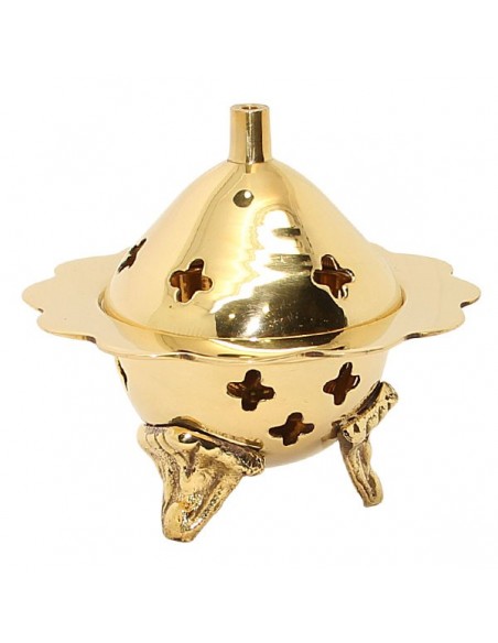 Copper censer carved like a flower