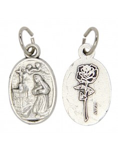 Medal Holy Rita silver plated metal