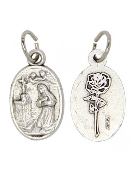 Medaille Heilige Rita versilbertes Metall