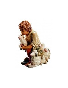 Young shepherd with sheep - 12 cm