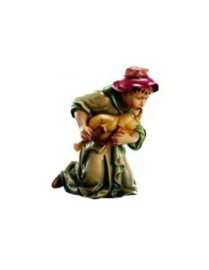 Berger jeune musicien - figurine en bois 8 cm