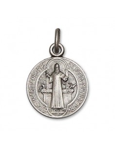 Médaille Argent ronde de Saint Benoit 12mm