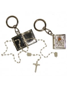 Keychain box plastic rosary Virgin Icon metal