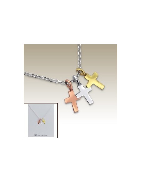 Collana piccola attraversa tre colori - Argento 925