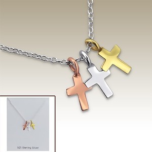 Small Charm Gold and Silver Colored Crosses