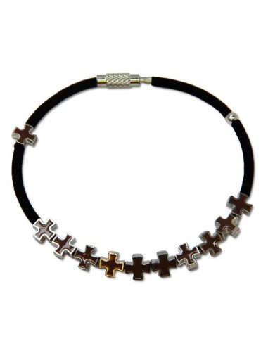 Braunes Metallkreuzarmband