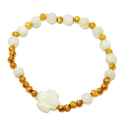 Bracciale dieci perline di madreperla