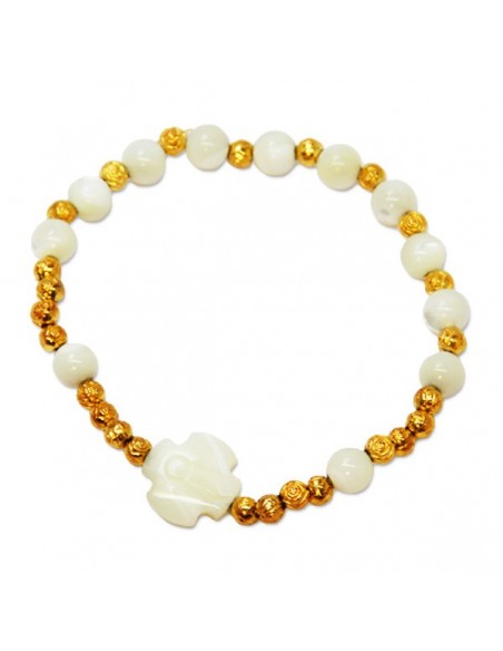 Armband zehn Perlmuttperlen