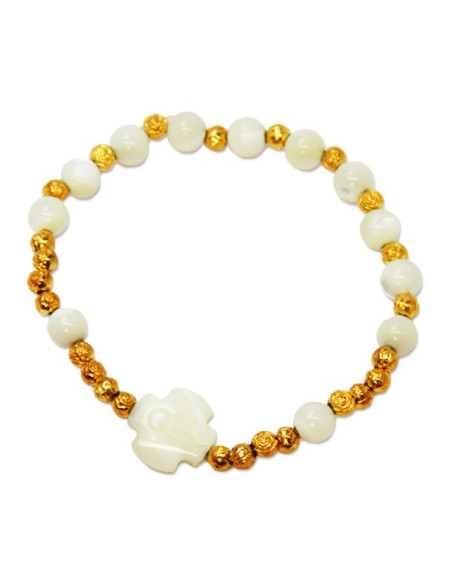 Bracciale dieci perline di madreperla