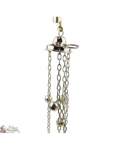 Incensario tallado con campanas 25cm