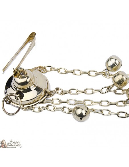 Incensario tallado con campanas 25cm