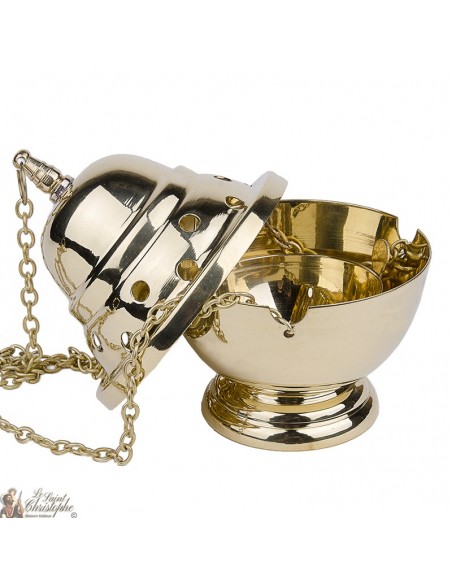 Koperen wierookvat met ketting