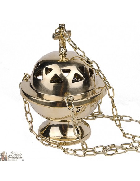 Koperen wierookvat met ketting