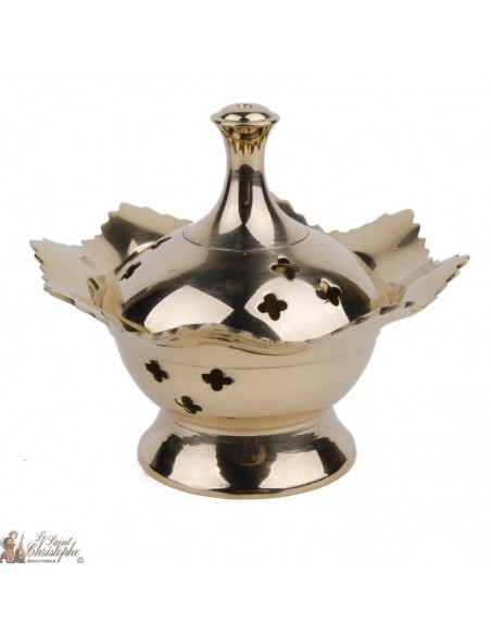 Copper censer carved like a flower