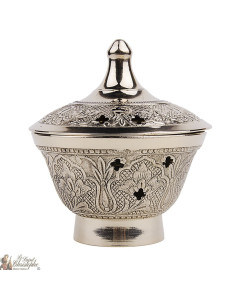 Geschnitztes Kupfergefäß 10 cm - floraler Fries