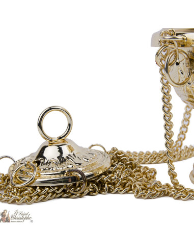 Geschnitztes goldenes Räuchergefäß mit Kreuz