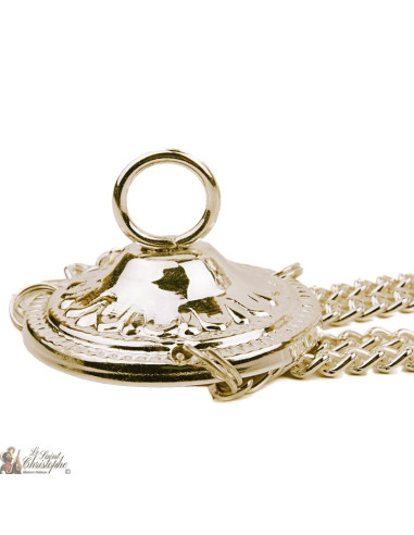 Gesneden gouden wierookbrander met kruis - hop