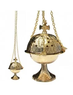 Copper censer with cross - feathers