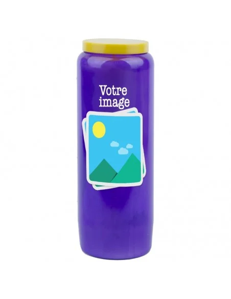 Vela de novena con tu imagen y texto - personalizable