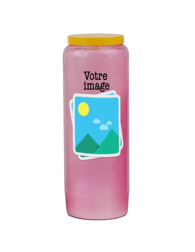 Bougie de neuvaine avec votre image et texte - personnalisable