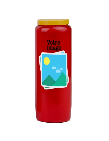 Vela de novena con tu imagen y texto - personalizable