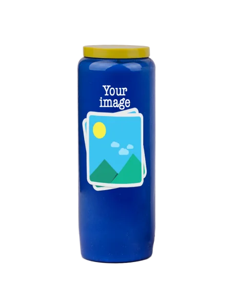 Vela de novena con tu imagen y texto - personalizable