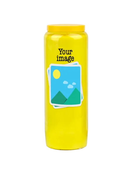Vela de novena con tu imagen y texto - personalizable