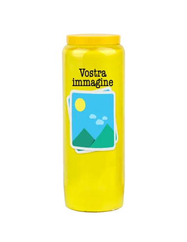 Vela de novena con tu imagen y texto - personalizable