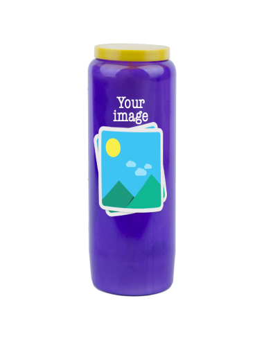Bougie de neuvaine avec votre image et texte - personnalisable