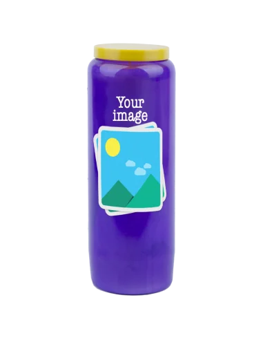 Bougie de neuvaine avec votre image et texte - personnalisable