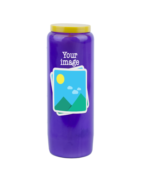 Bougie de neuvaine avec votre image et texte - personnalisable