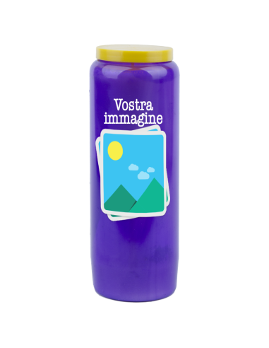 Vela de novena con tu imagen y texto - personalizable