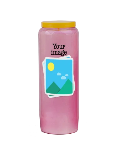 Bougie de neuvaine avec votre image et texte - personnalisable