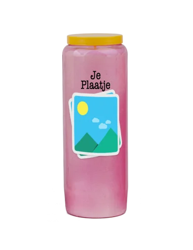 Vela de novena con tu imagen y texto - personalizable