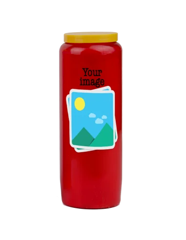Vela de novena con tu imagen y texto - personalizable