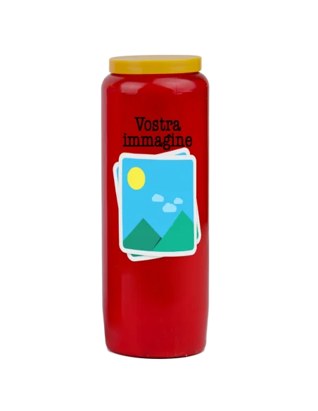 Vela de novena con tu imagen y texto - personalizable