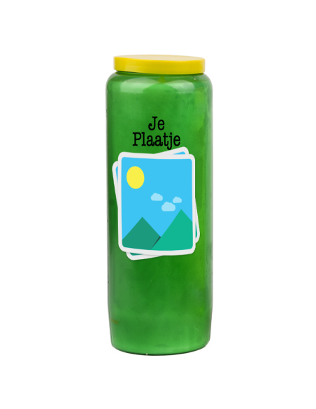 Vela de novena con tu imagen y texto - personalizable