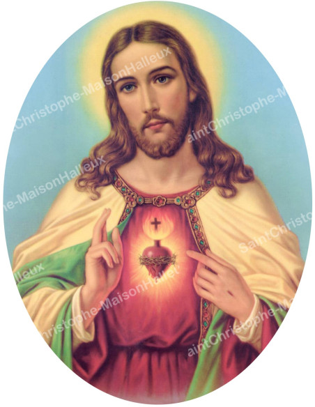 Stickers Sacré cœur de jésus  - ovale