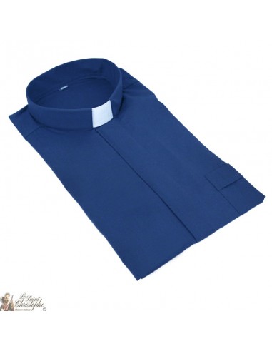 Navy Blue Priest Shirt Short Sleeve