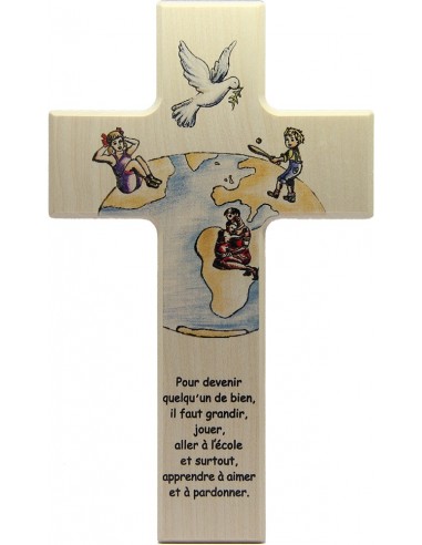 Croix en bois chambre d'enfant