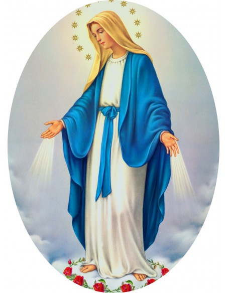 Pegatinas del Sagrado Corazón de Jesús - ovaladas