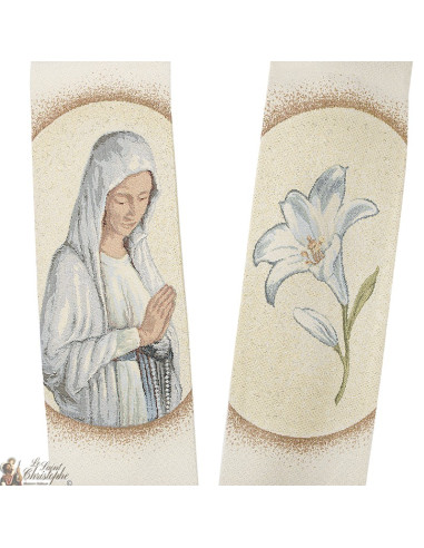 Virgen de los Pobres de Banneux sacerdote bordado robó ND