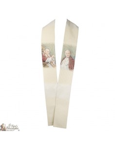 Bestickte Priesterstola mit den Päpsten St. Johannes XXIII. und St. Johannes Paul II