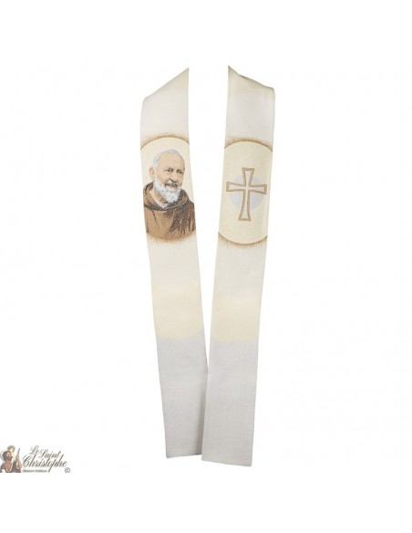 Étole prêtre brodée Padre Pio