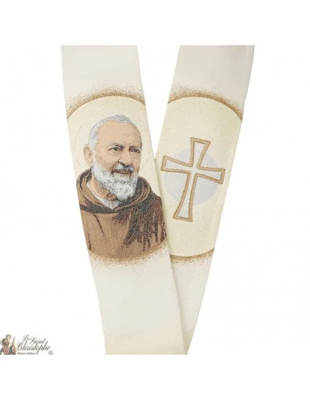 Étole prêtre brodée Padre Pio