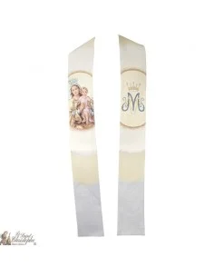Virgin Mary of the Scapular embroidered priest stole